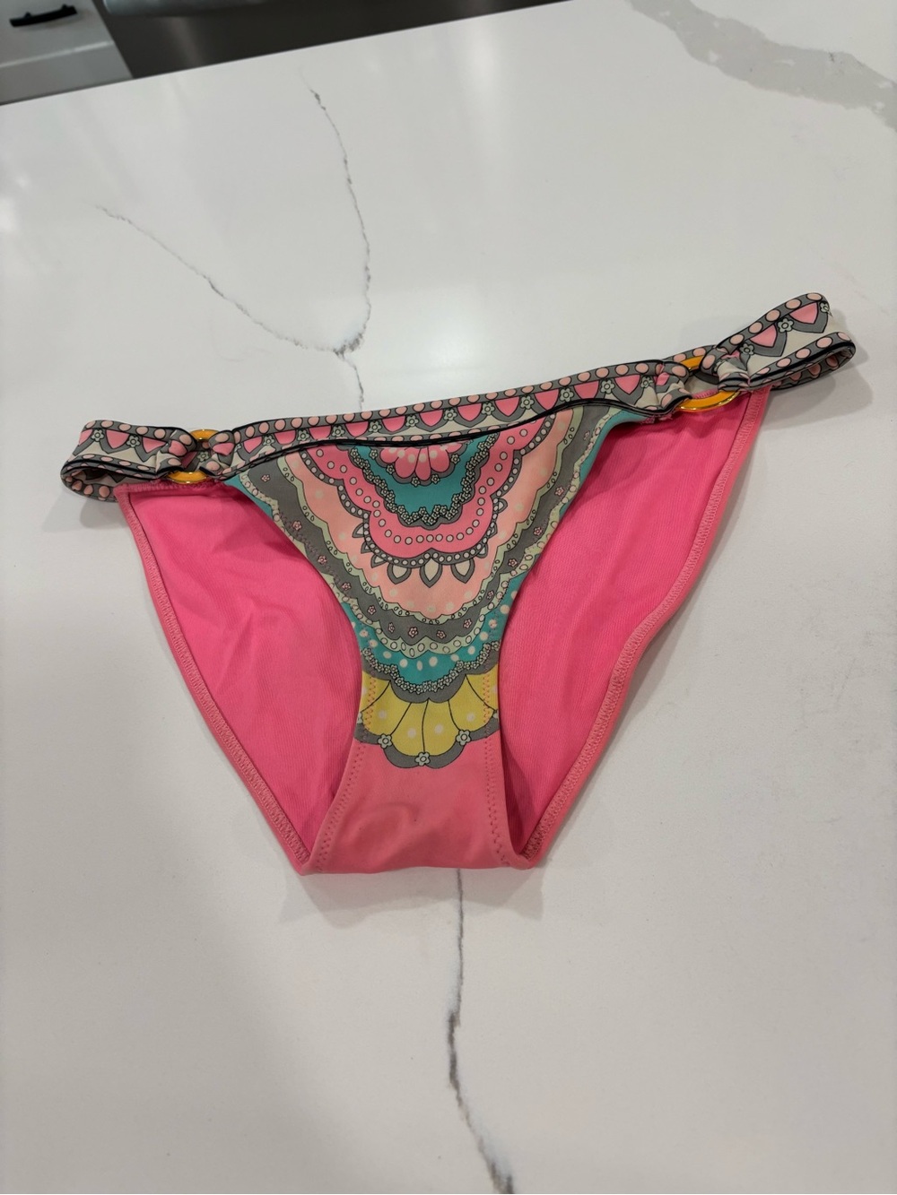 Victoria's Secret Pink Bikini Bottom with Multicolor Mandala Print